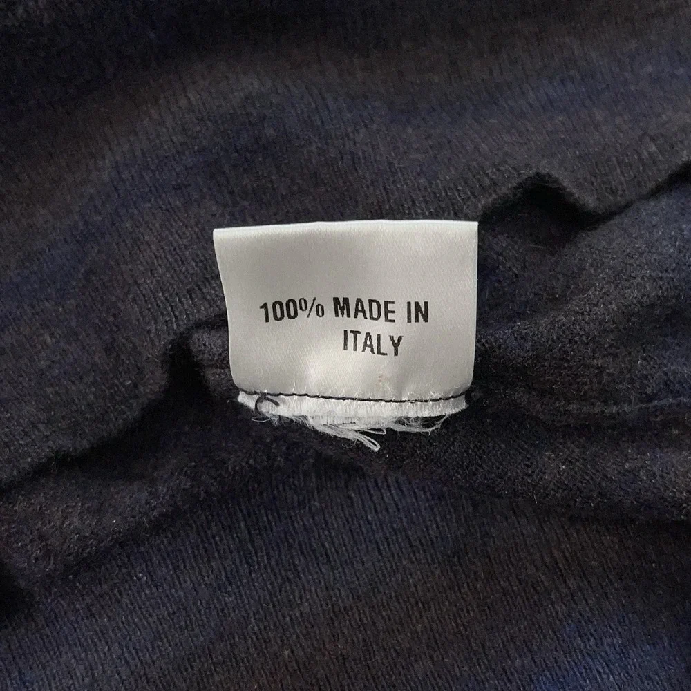 Isaia Cashmere Quarter Zip Sweater Mens Large Striped Long Sleeve Pullover Italy - Picture 7 of 15